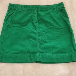 J.Crew green corduroy mini skirt size 8
